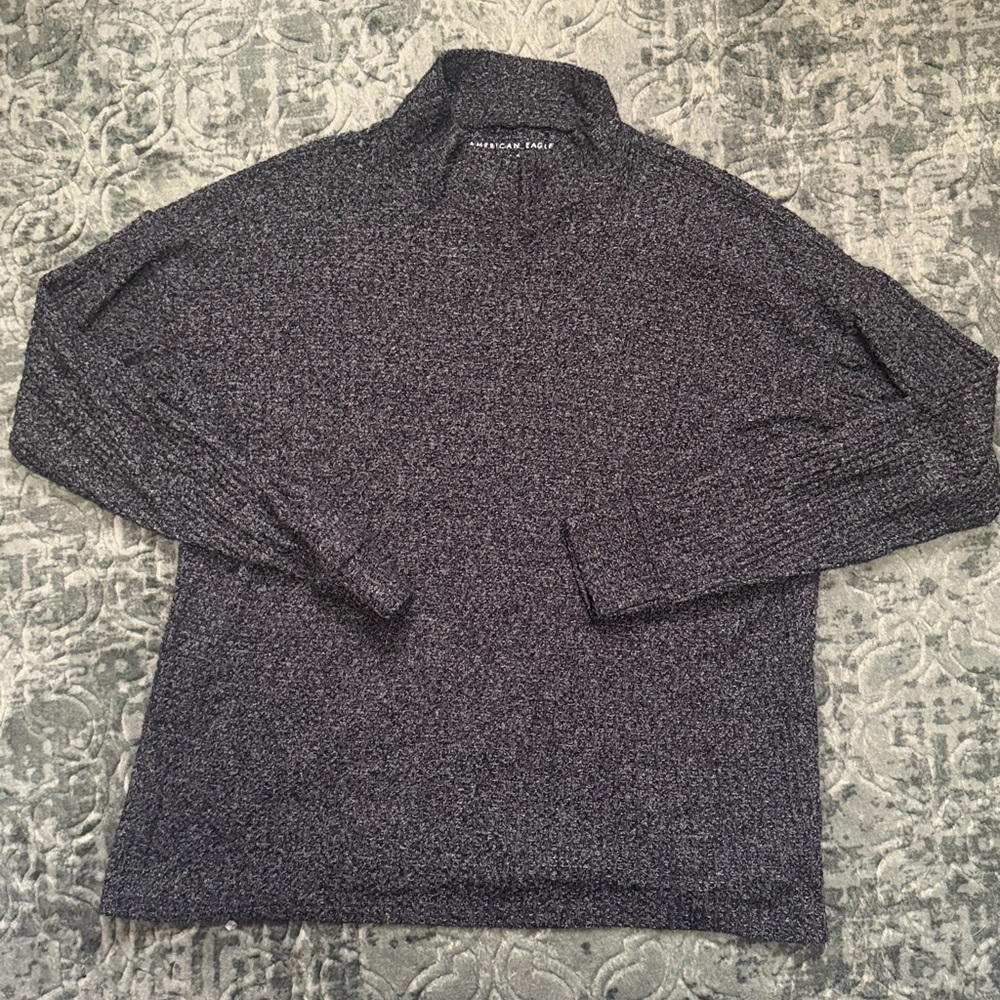 American Eagle Grey soft & sexy plush Textured Knit top